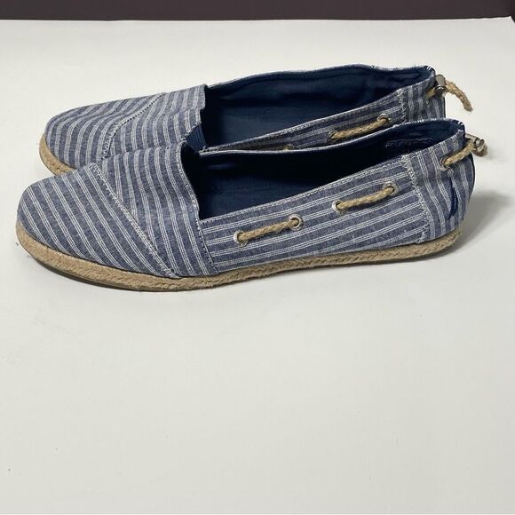 Nautica Rudder Denim Striped Slip-On Espadrille Deck Shoes Women's Size 10 - Picture 4 of 14